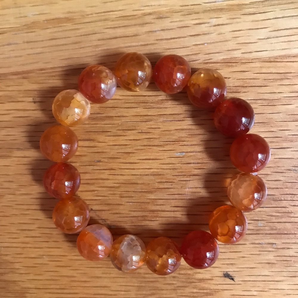 Orange Agate Stretch Bracelet